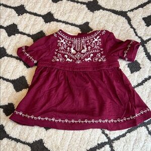 Elegant Kids Dress with White Embroidery
